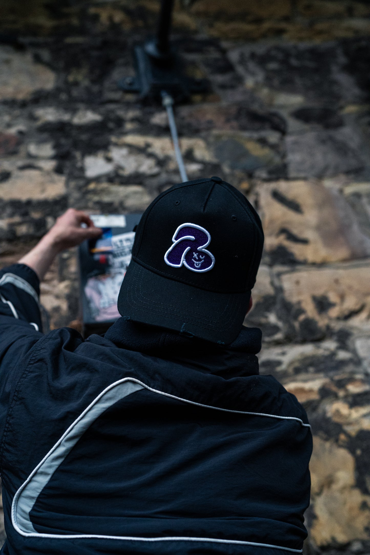 R Logo Distressed Trucker Hat